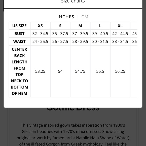 NWT La Femme En Noir Mythical Goddess Gown Oxblood Gorgon Print 👉FLAW👈 - Picture 8 of 13